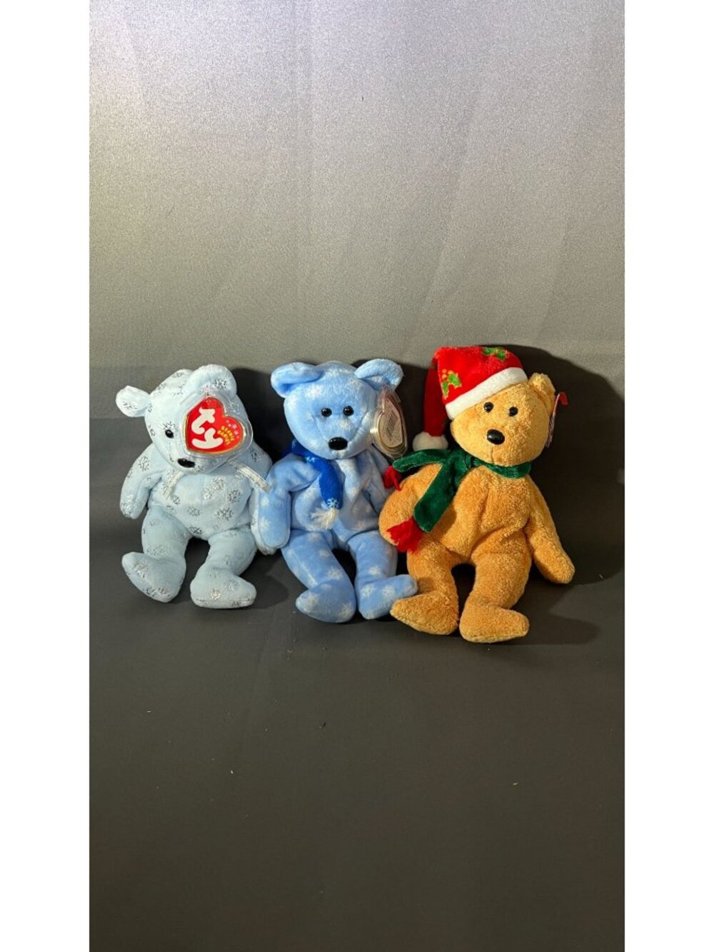 Ty Beanie Babies Trio With Tags Snowflake Patterns & Christmas, Winter Pack